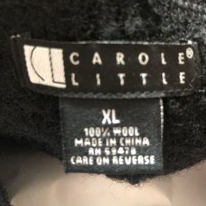 100% Wool, Black, zip front, Carole Little jacket